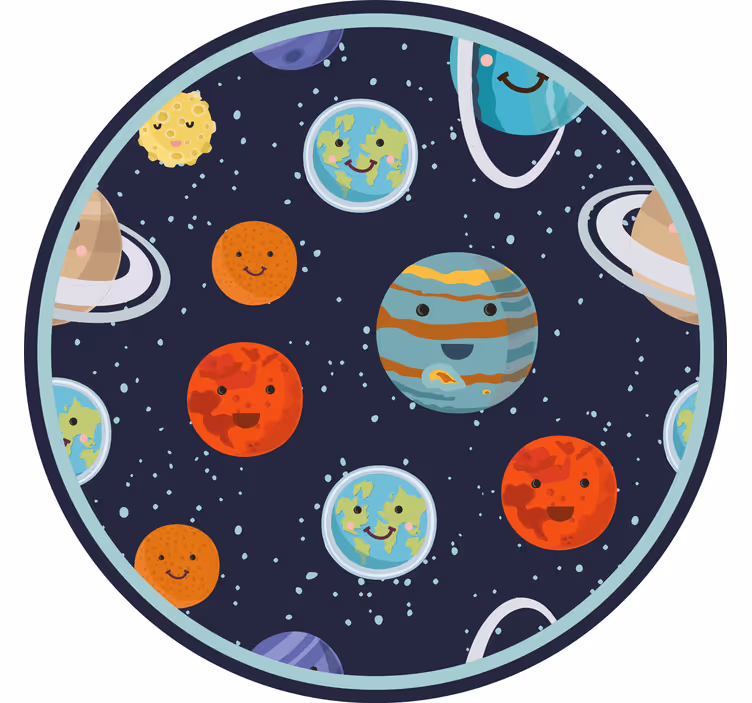 Roletai vaikų kambariui besišypsančių planetų ratas - „Tenstickers“