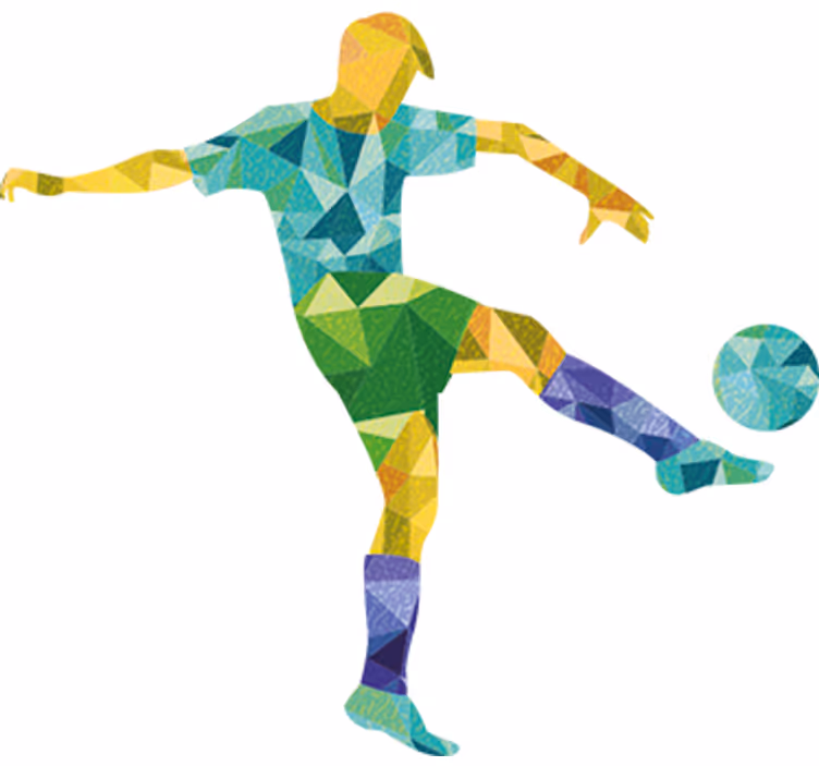 Roletai paaugliškas geometrinė futbolo iliustracija - „Tenstickers“