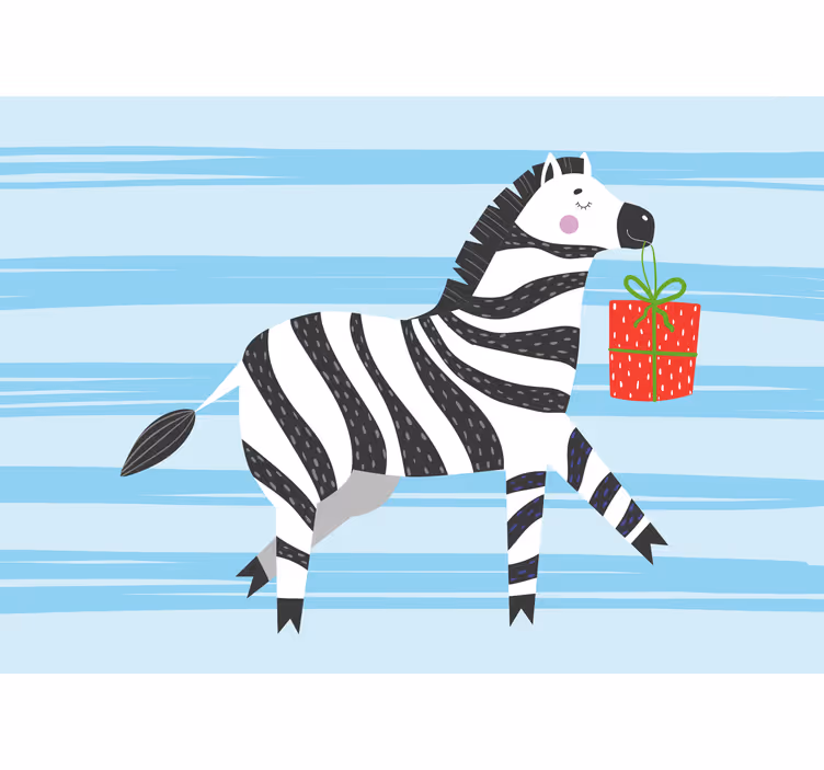 Roletai linksma su gimtadieniu zebra - „Tenstickers“
