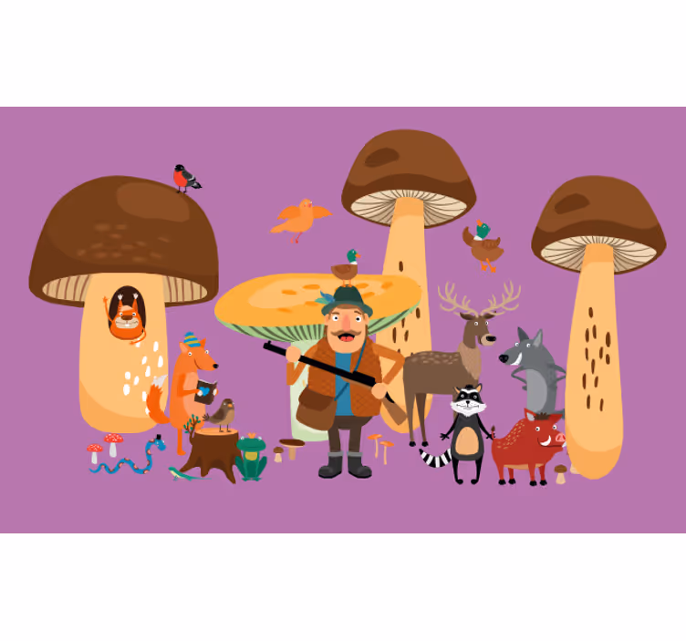 Roletai linksma paukščiai grybo miške - „Tenstickers“