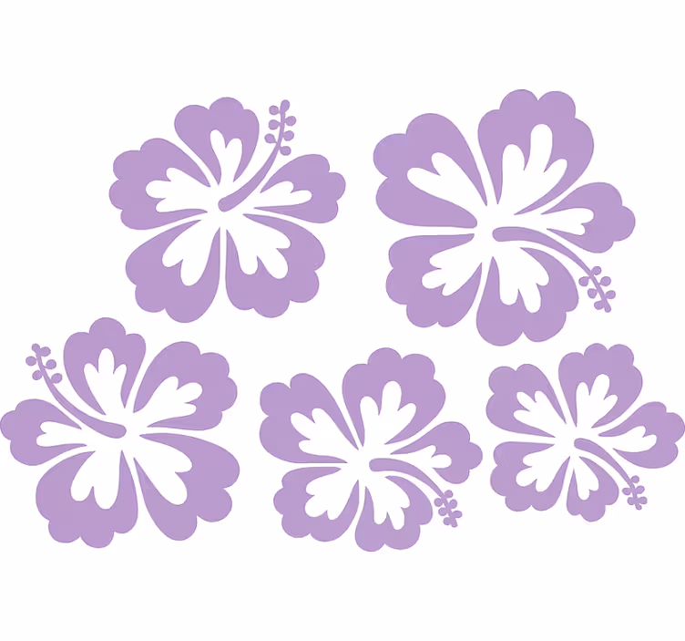 Roletas su gėlėmis lilac hibiscus siluetas - „Tenstickers“