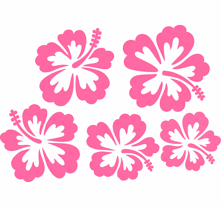 Roletas su gėlėmis rožinė hibisko gėlių siluetas - „Tenstickers“