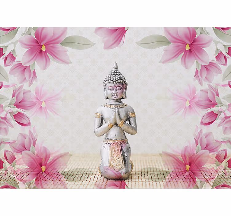 Roletai zen - sienų dekoras su budos ir magnolijų motyvais - „Tenstickers“