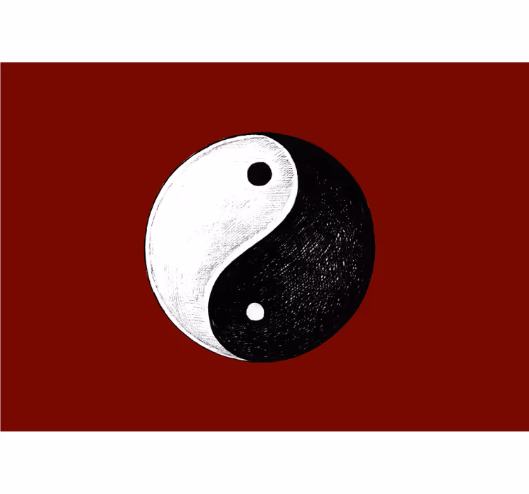 Roletai zen miegamojo freska yin yang raudoname fone - „Tenstickers“