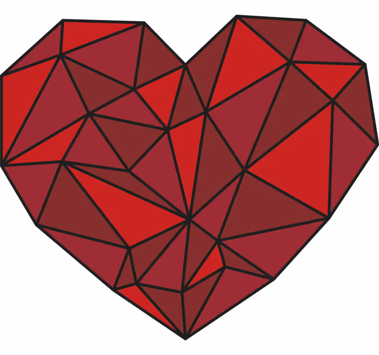 Roletai raudona geometrinis širdis - „Tenstickers“