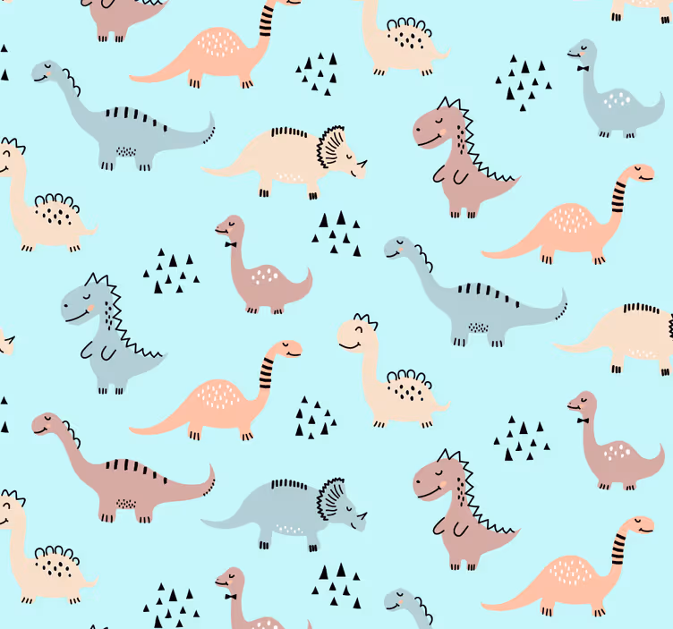 Roletai vaiku kambariui mėlynu fonu su dinozaurais - „Tenstickers“