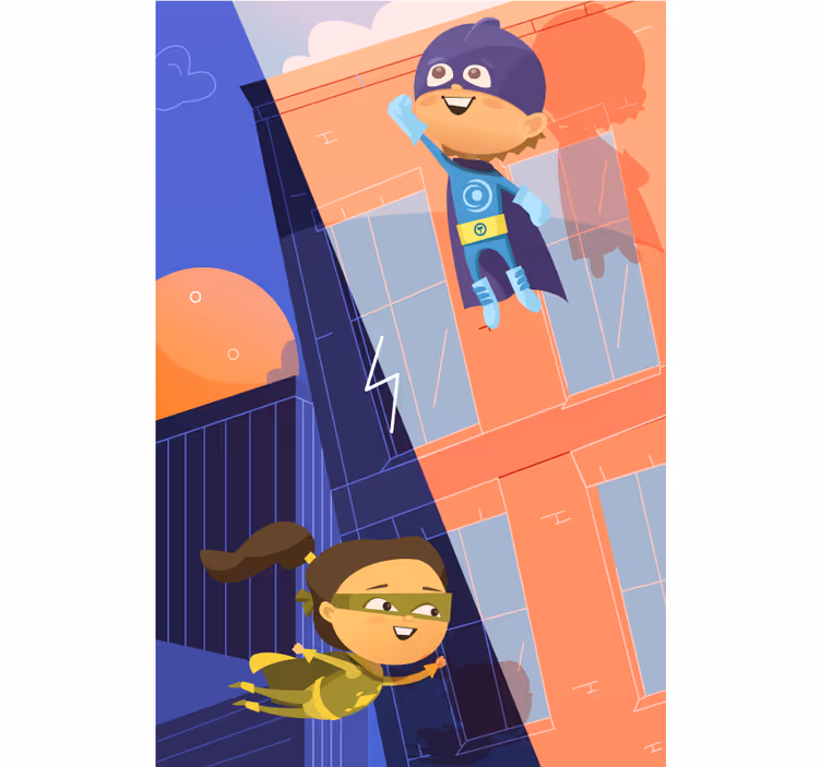 Superherojaus nuotykis Roletai vaiku kambariui - „Tenstickers“