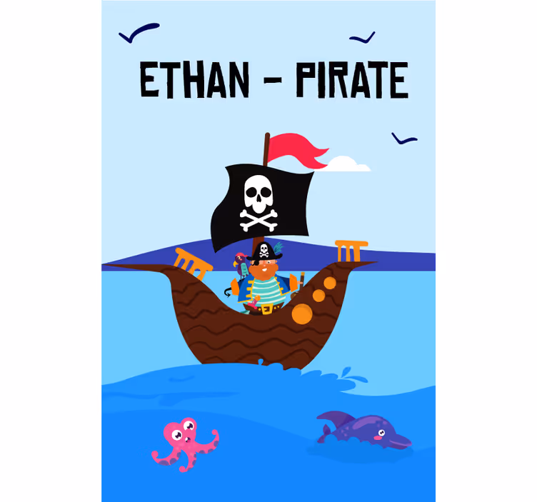 Piratų nuotykių jūros peizažas Roletai suasmenintas - „Tenstickers“