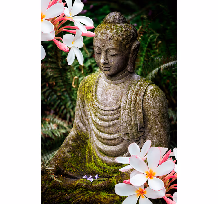 Gėlių žalia buddha zen blind - „Tenstickers“