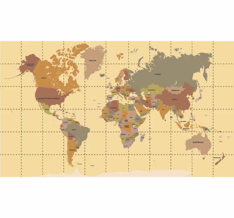 Geografines koordinates Roletai pasaulio žemėlapis - „Tenstickers“