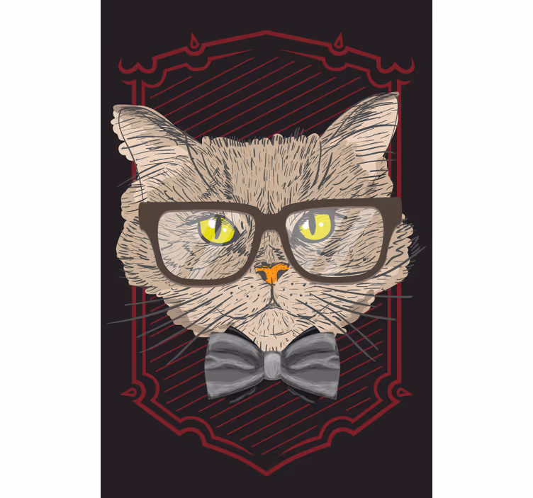 Katinas su akiniais linksmas roletai - „Tenstickers“