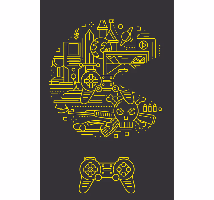Geltonos spalvos žaidimo geek ritininės žaliuzės - „Tenstickers“