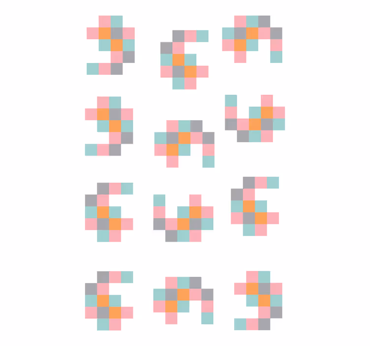 Pikselių geometriniai raštai Roletai originalus - „Tenstickers“