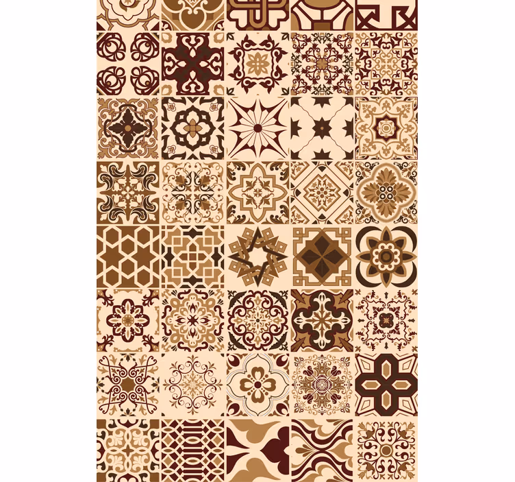 Geometrinės smėlio spalvos plytelės Roletai kitos žaliuzės - „Tenstickers“