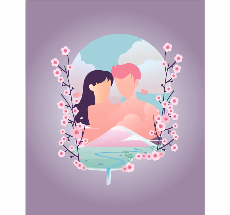 Pora tarp žiedų Roletai romantiškas - „Tenstickers“