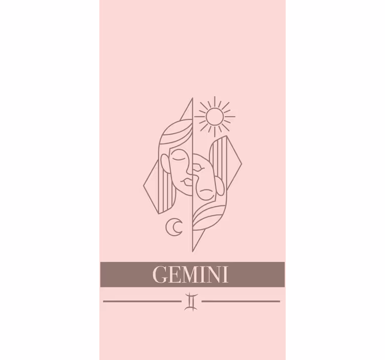 Dvynių zodiako dizainas Roletai su tekstu - „Tenstickers“