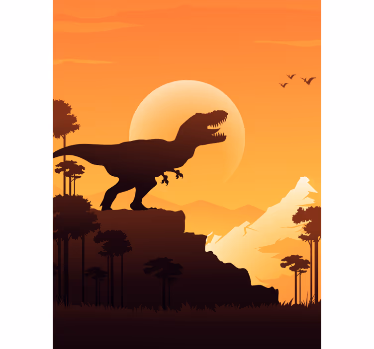 T-rex siluetas Roletai dinozauras - „Tenstickers“