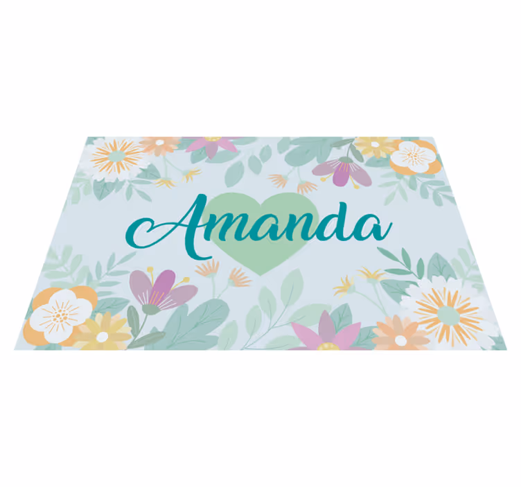 Stalo padėklai su vardu gėlių Širdis amanda - „Tenstickers“