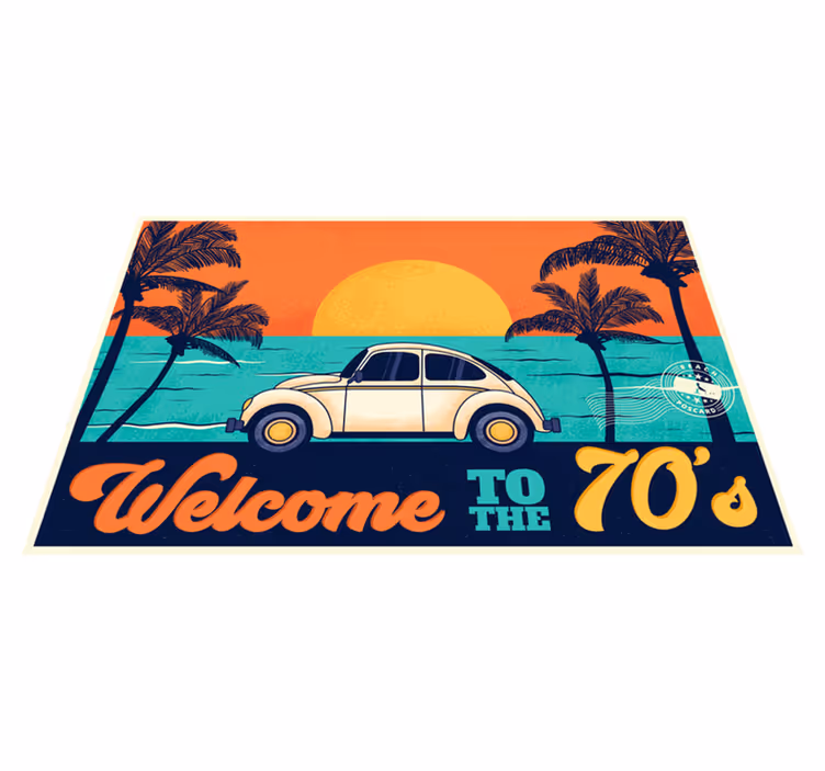 Elegantiški stalo padėkliukai retro 70-ųjų paplūdimio tema - „Tenstickers“