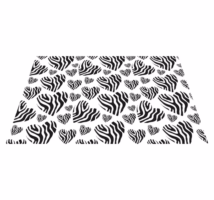 Tekstūruoti stalo padėkliukai zebra širdies raštu - „Tenstickers“