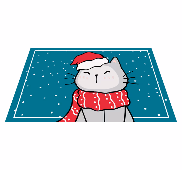 Kalėdiniai stalo padėkliukai linksmas katinas Šventasis - „Tenstickers“