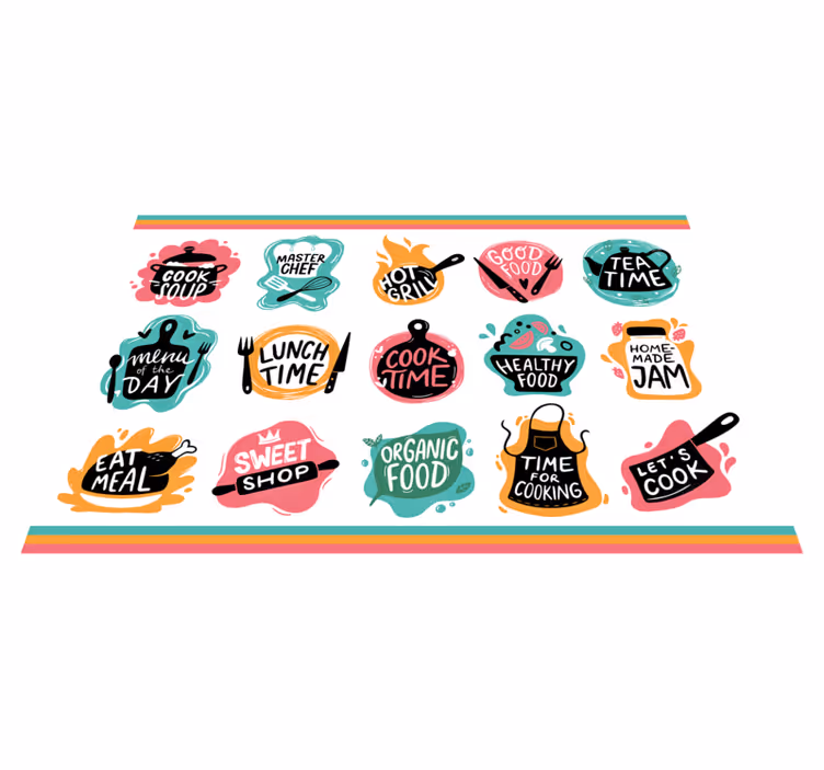 Maisto gaminimas virtuvės ženkliukų logotipai namų padėklas - „Tenstickers“