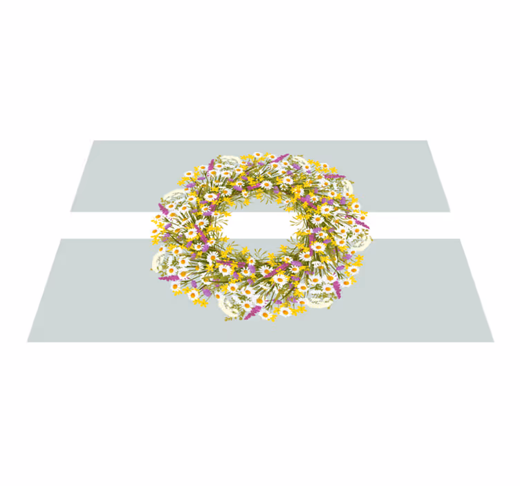 Originalūs stalo padėkliukai gėlių vainiko kompozicija - „Tenstickers“