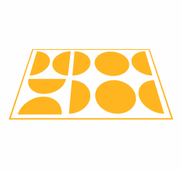 Modernūs stalo padėkliukai geometrinėmis geltonomis formomis - „Tenstickers“