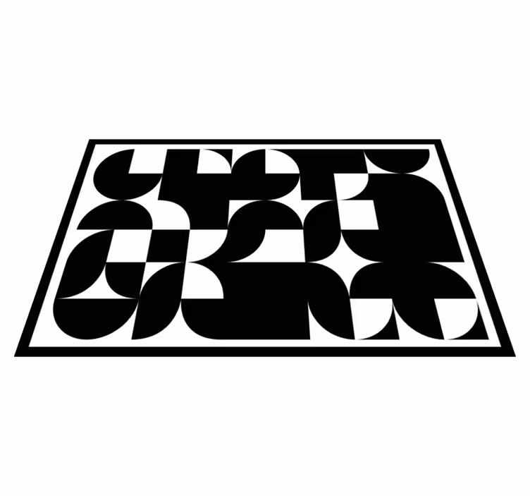 Modernūs stalo padėkliukai geometriniu juodu motyvu - „Tenstickers“