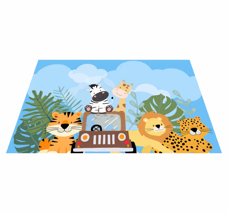 Vaikiški stalo padėkliukai gyvūnų safari scena - „Tenstickers“