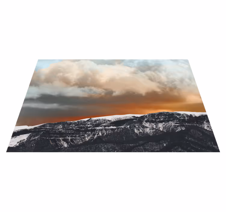 Tekstūruoti stalo padėkliukai kalnų saulėlydžio horizonte - „Tenstickers“