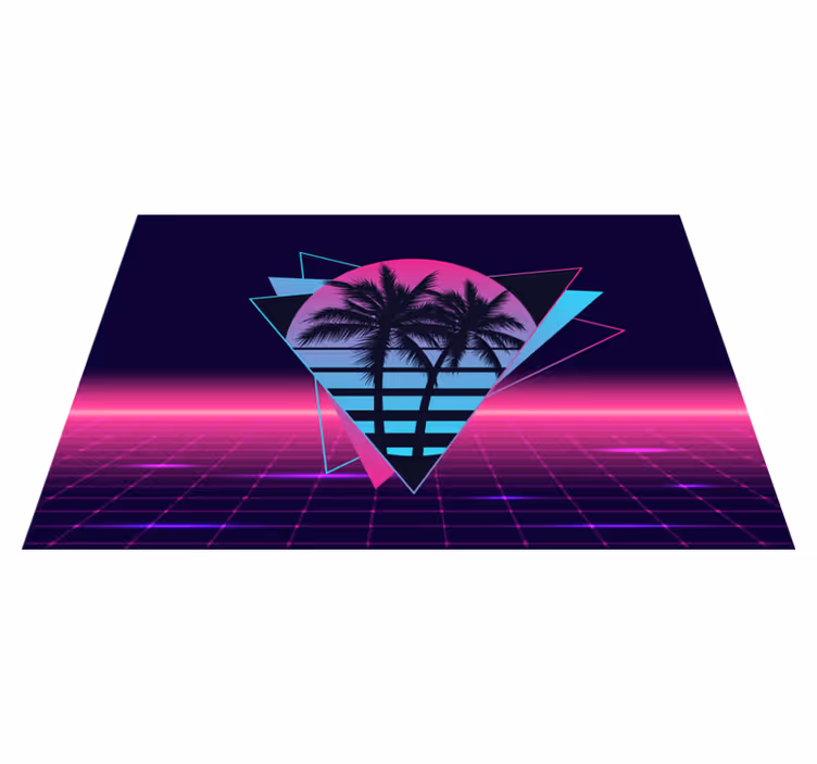 Modernūs stalo padėkliukai retro palm geometrija - „Tenstickers“