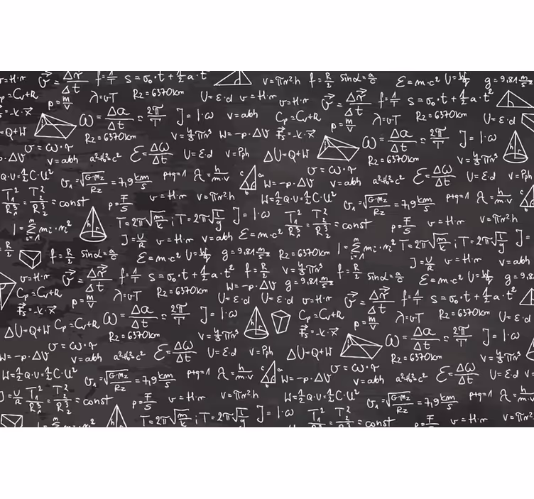 Matematikos lentos raštas paauglių miegamasis sienų freska - „Tenstickers“