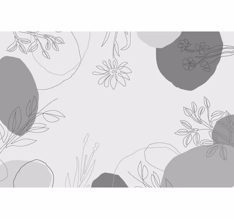 Botaniniai pilki tonai virtuvės sienos freska - „Tenstickers“