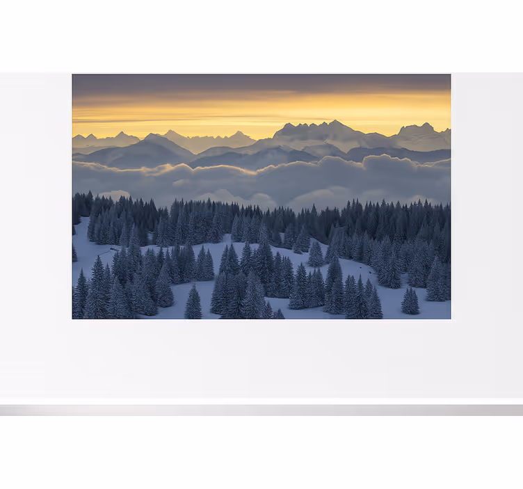 Šveicarijos alpės – aiguilles du midi kalnų sienos freska - „Tenstickers“
