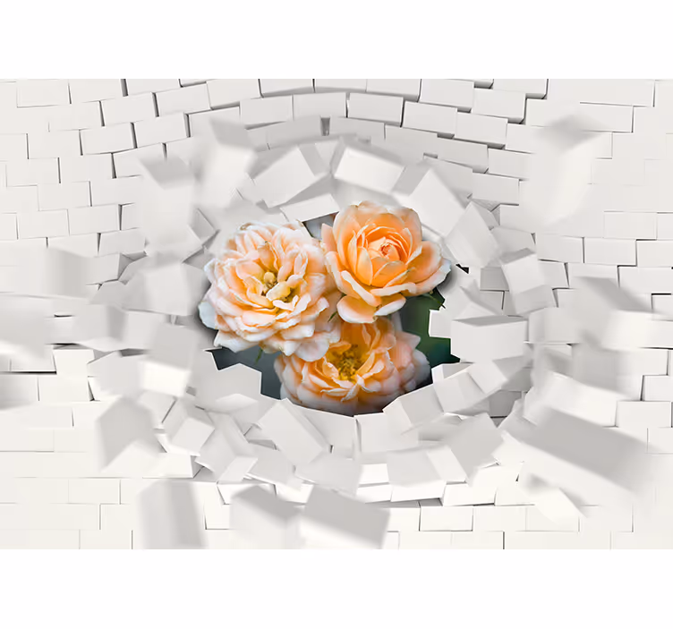 Sprogstamas gėlių 3d efektas 3D  sienų freska - „Tenstickers“