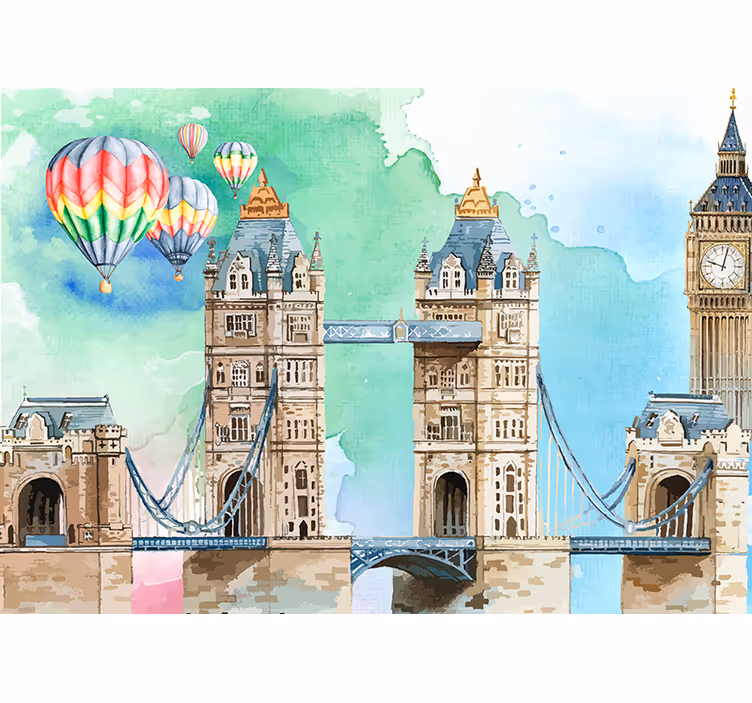Balionas per bokšto tilto londono sienų freskas - „Tenstickers“