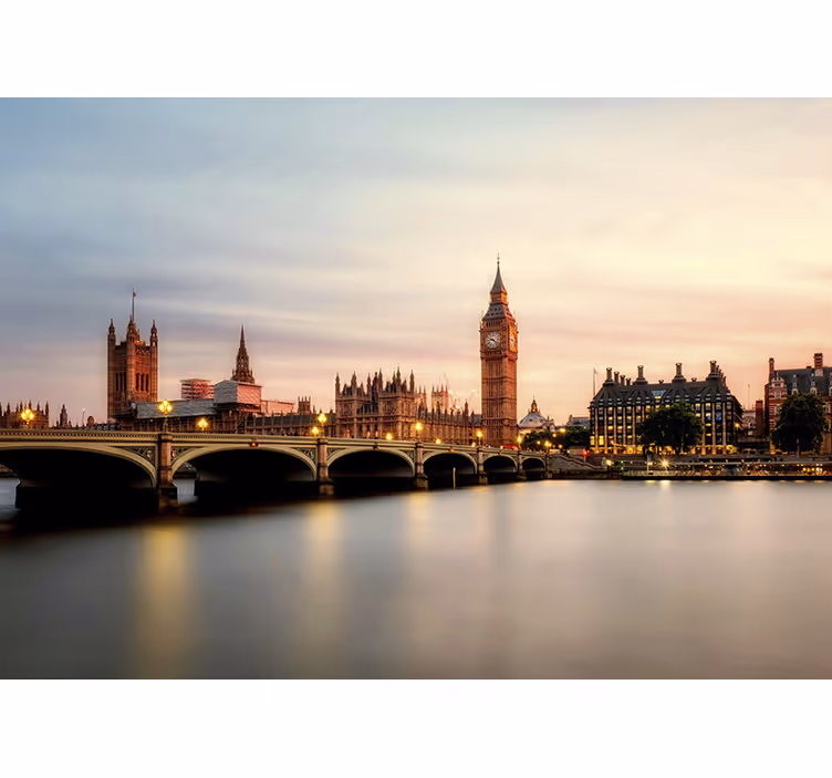 Londono panorama sutemų didžioji britanija sienų freska - „Tenstickers“