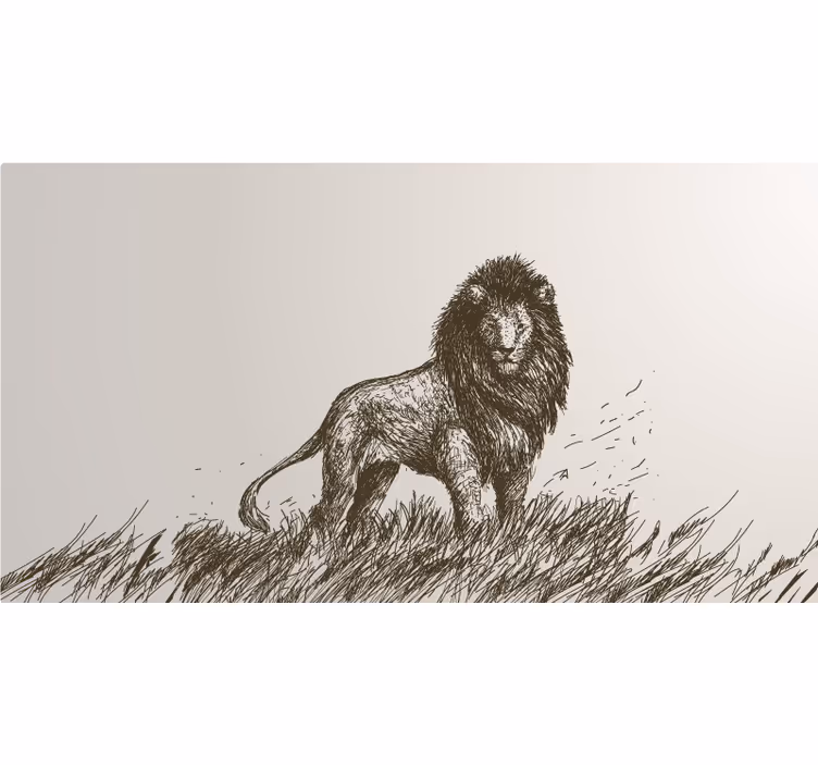Afrikos stiliaus sienų freska realistinis liūtas - „Tenstickers“