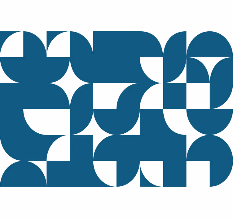 Virtuvės sienos freska mėlyno apskritimo geometrinis raštas - „Tenstickers“