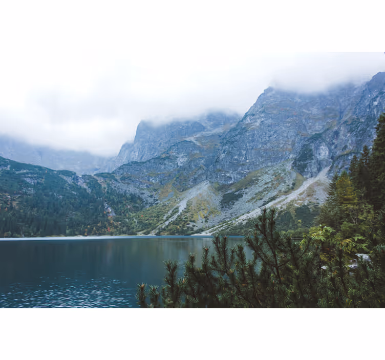 Žalios spalvos fotografiniai sienų tapetai morski oko tatrai - „Tenstickers“