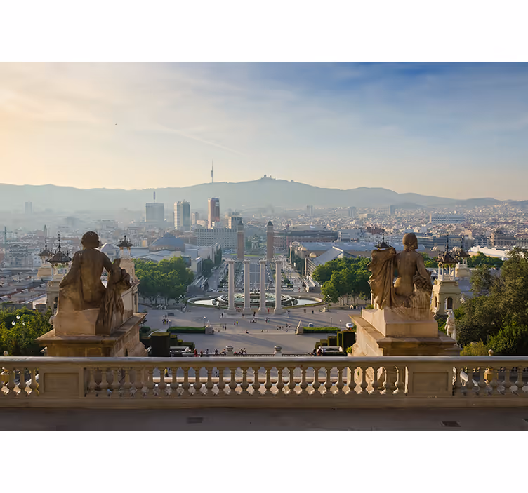 Barcelonos fontanas montjuic miesto sienos freska - „Tenstickers“