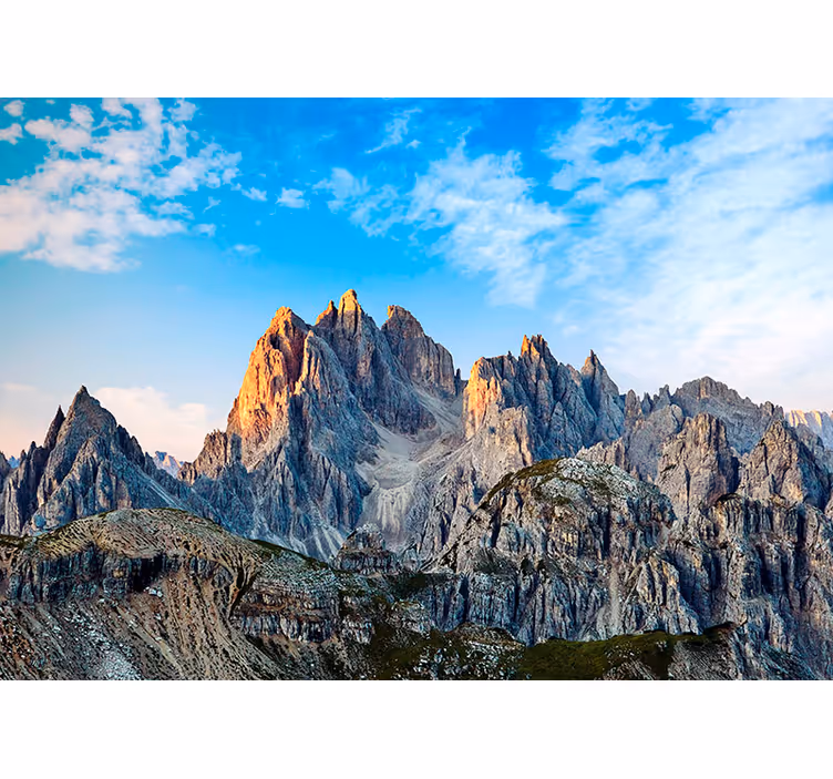 Trijų viršūnių dolomitų kalnų sienos freska - „Tenstickers“