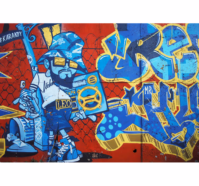 Kietas grafitti miesto meno sienos freska - „Tenstickers“