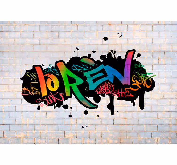 Personalizuotas spalvos pavadinimas grafiti meno sienos freska - „Tenstickers“