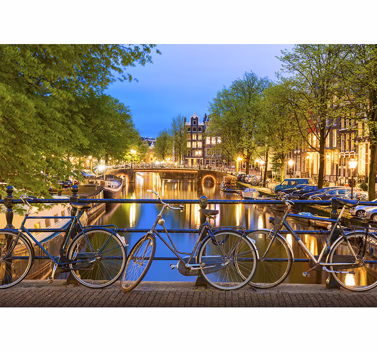 Amsterdamo kanalo prieblanda amsterdamo sienų freska - „Tenstickers“