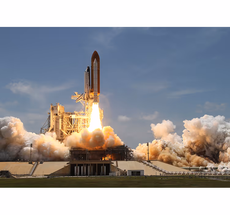 Raketos pakėlimas iš kraštovaizdžio sienos freskos - „Tenstickers“