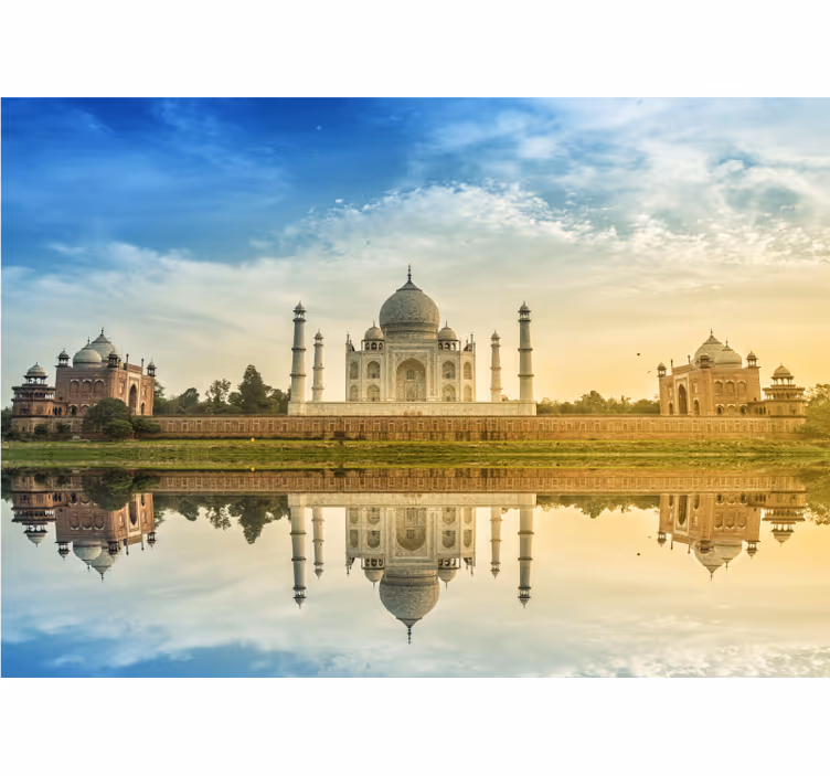 Miesto sienų freska taj mahalo veidrodinis atvaizdas - „Tenstickers“