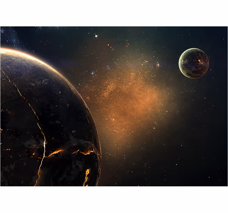 Galaktikos planetos vaizdas erdvės sienų freska - „Tenstickers“