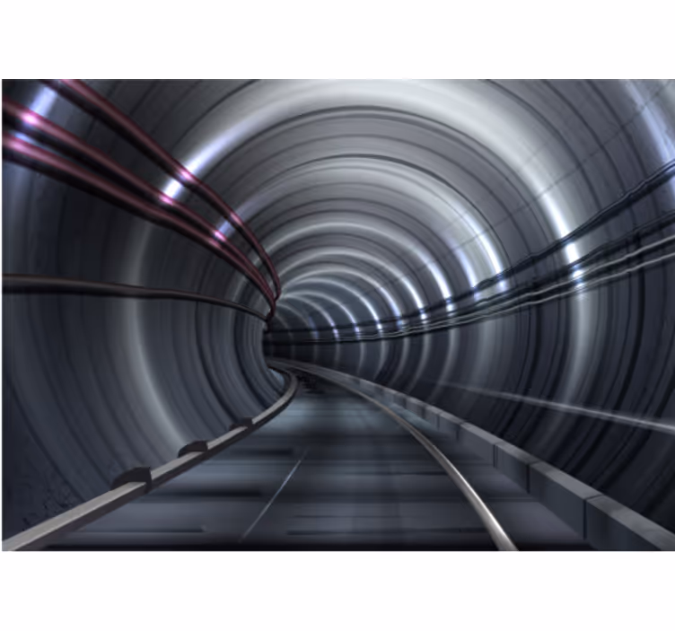 Transporto priemonių sienų freska futuristinis metro tunelis - „Tenstickers“